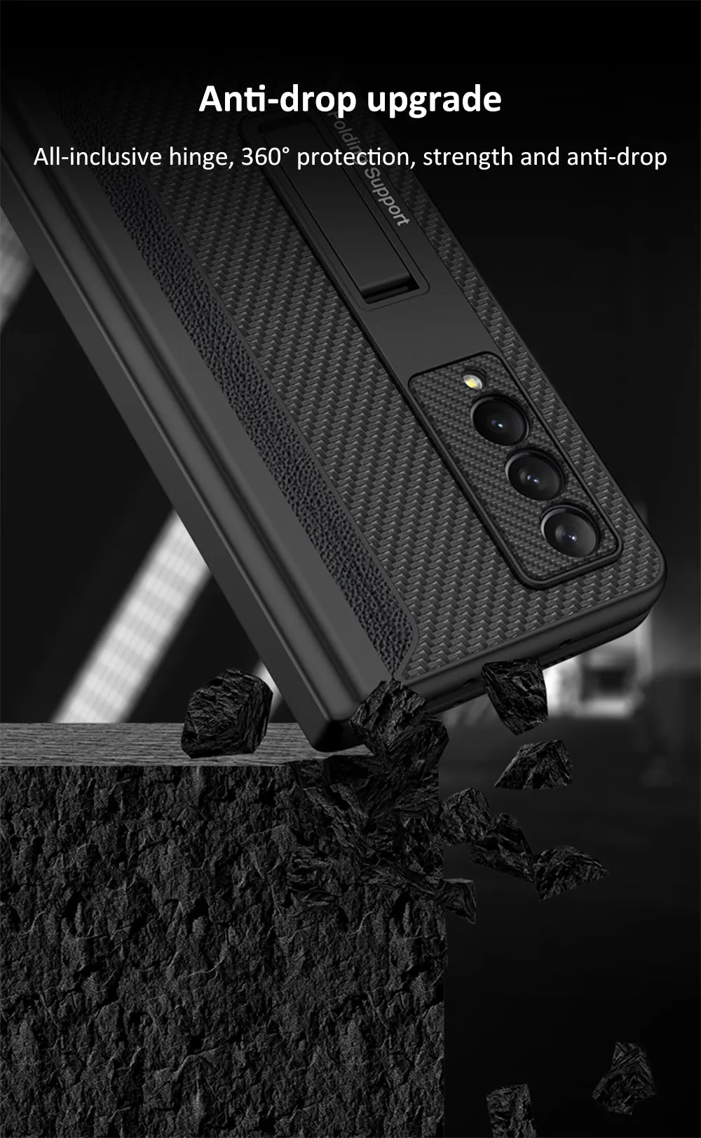 Magnetic Leather Screen Glass All-included Cover For Samsung Galaxy Z Fold 3 Pen Case Holder Phone Case For Galaxy Z Fold3