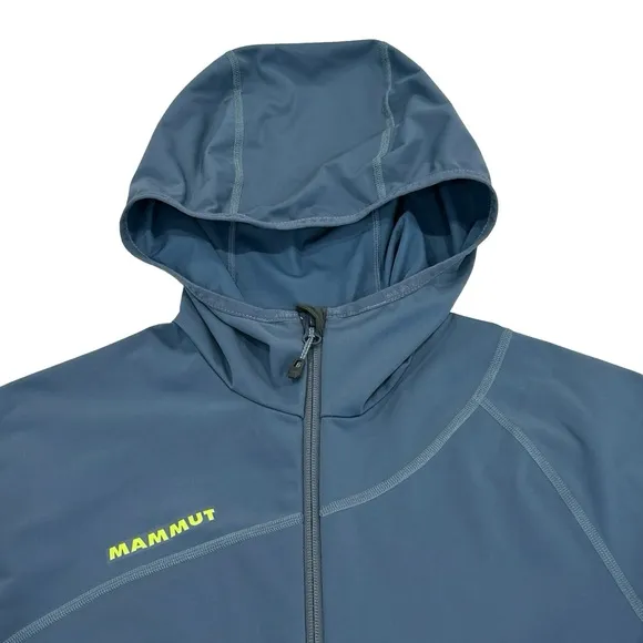 Mammut Womens Hoody Jacket Size M Blue Midweight Softshell Lemah Full Zip