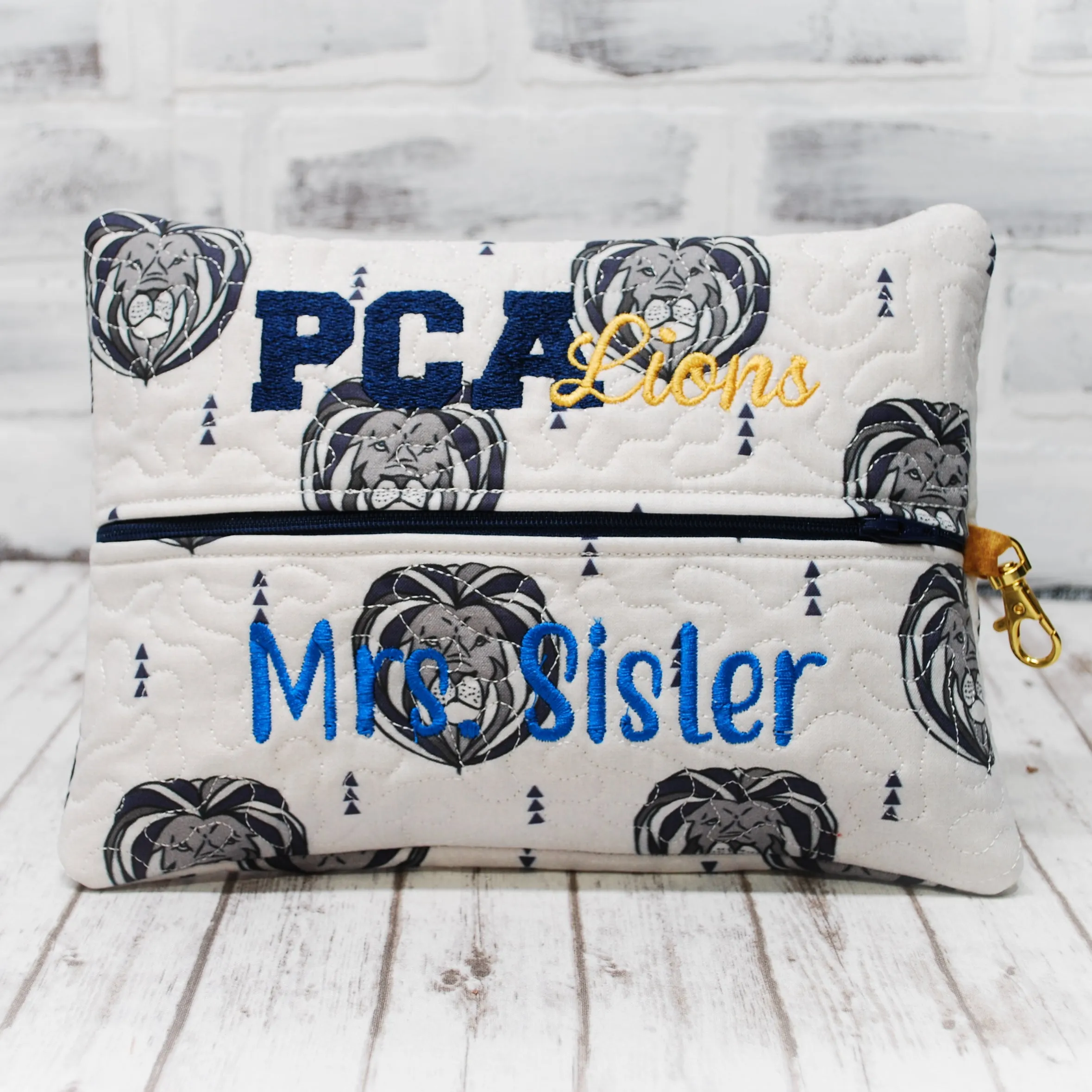 Mascot Lions Personalized Quilted Pouch
