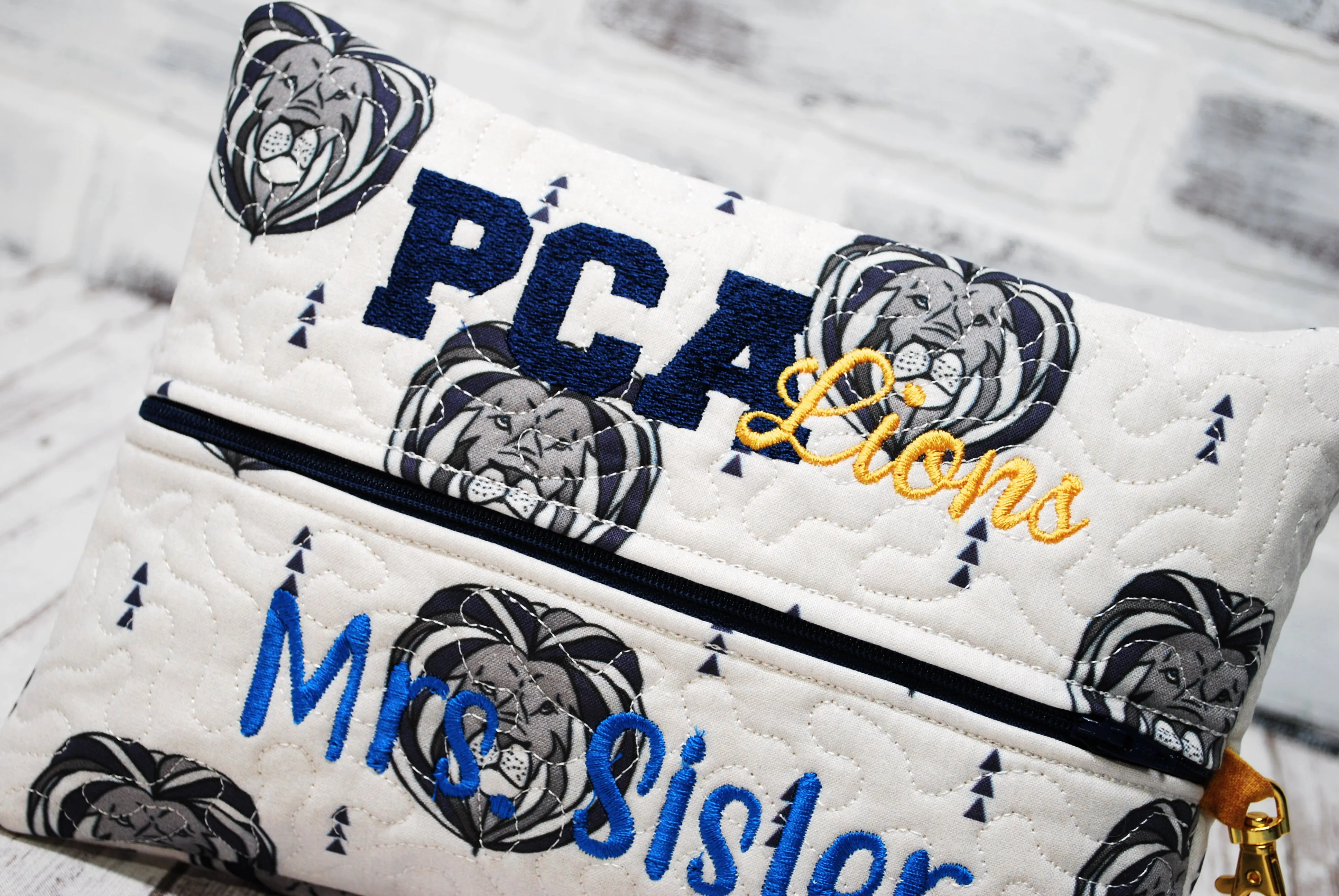 Mascot Lions Personalized Quilted Pouch