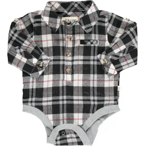 Me & Henry Black / Red / White Jasper Woven Plaid Onesie
