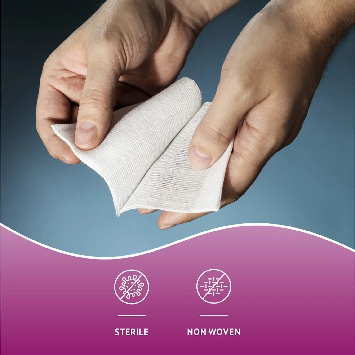 MediRange Non-Woven Swabs | Sterile | 10 x 10cm | 4 Ply | Pack of 5 x 50