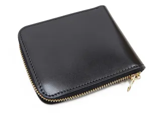 Men's Casual Leather Short Wallet Barns Outfitters Cordovan Zip Around Wallet LE-4319 Black