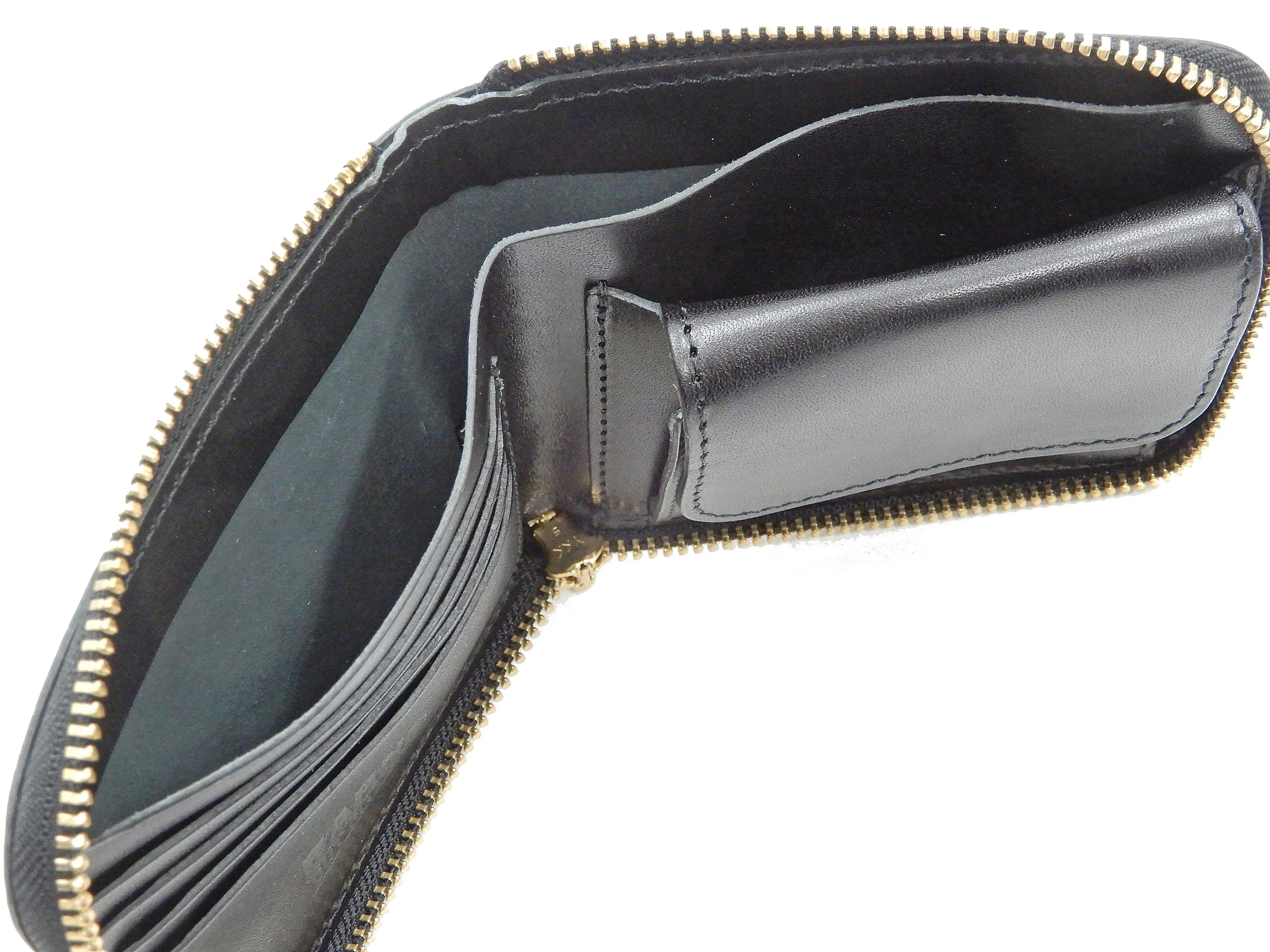Men's Casual Leather Short Wallet Barns Outfitters Cordovan Zip Around Wallet LE-4319 Black