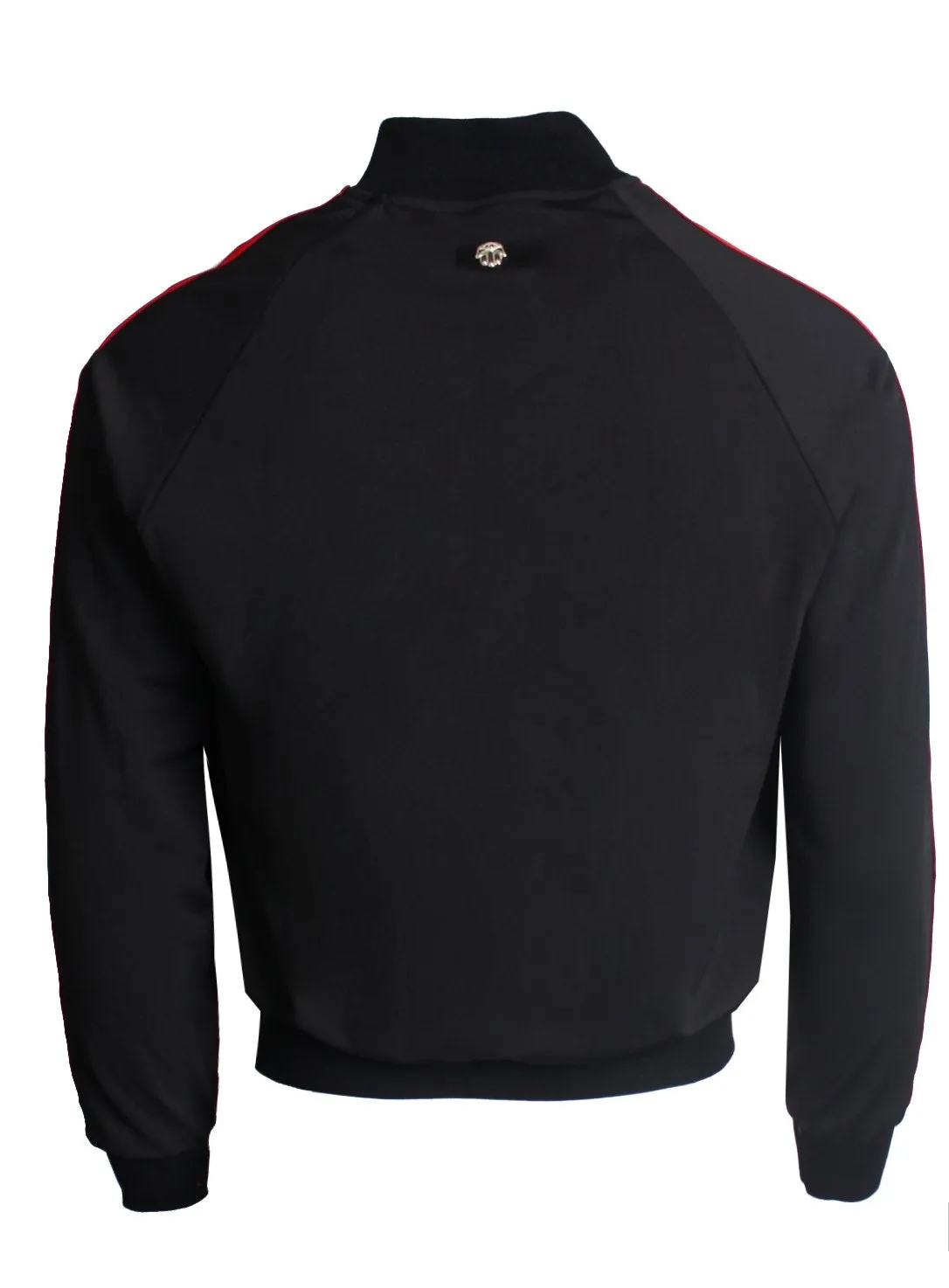 Men's Long Sleeve Track Jacket with Side Stripes-Black