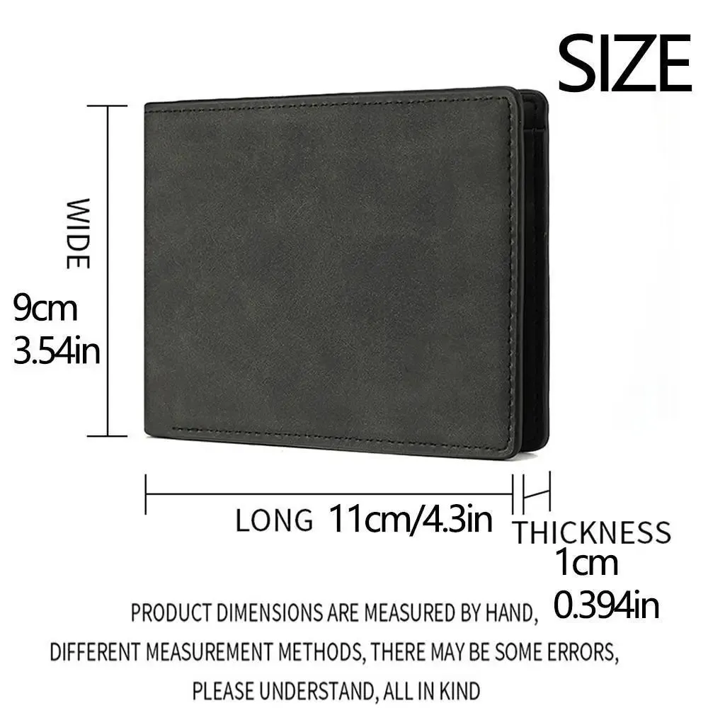 Men's PU Leather Folding Wallet with Card & Coin Slots