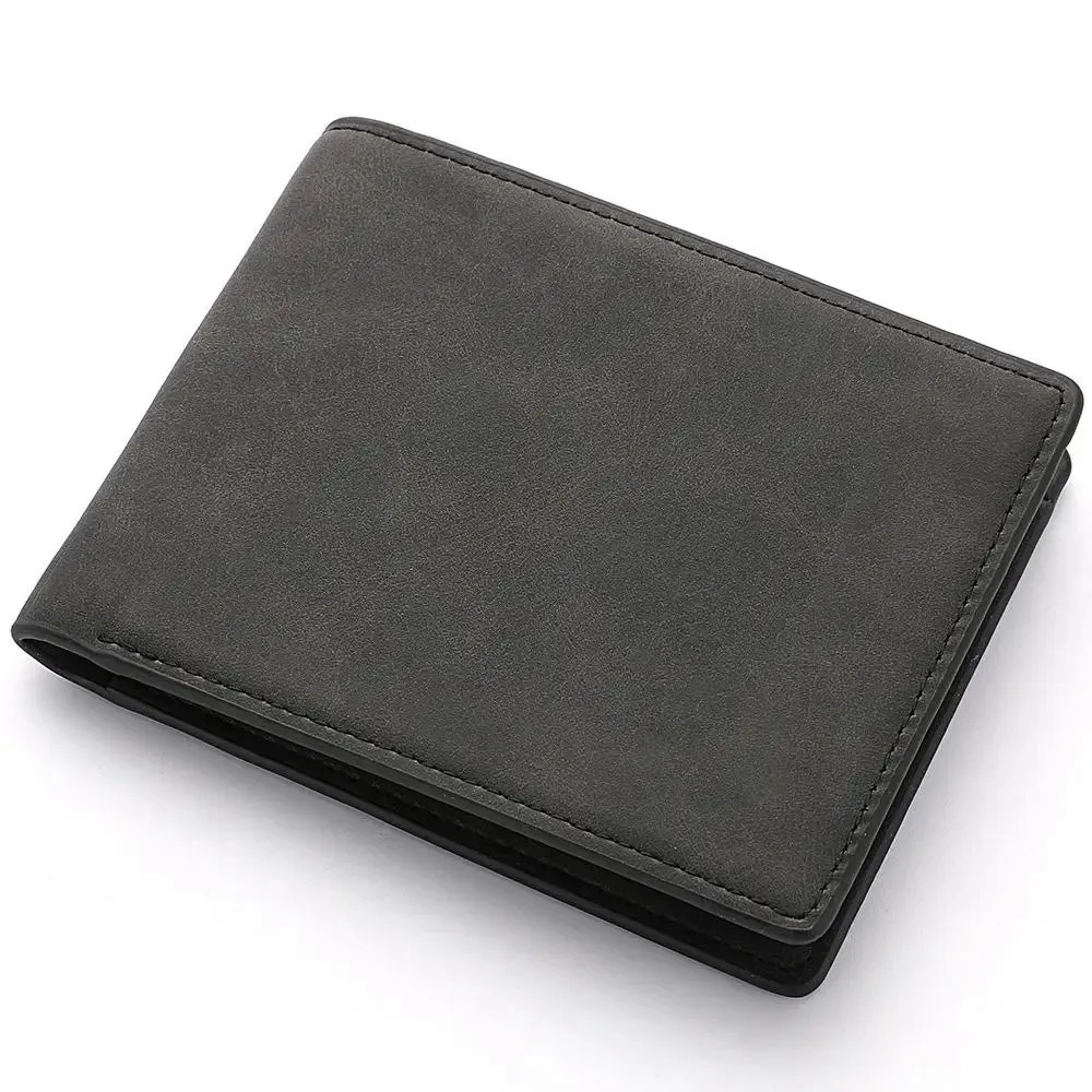 Men's PU Leather Folding Wallet with Card & Coin Slots