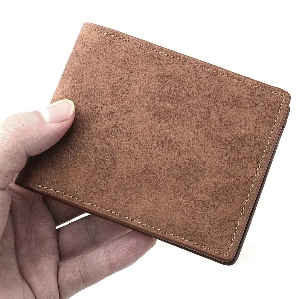 Men's PU Leather Folding Wallet with Card & Coin Slots