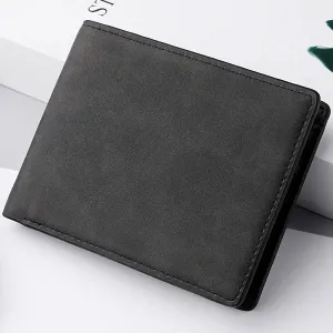 Men's PU Leather Folding Wallet with Card & Coin Slots