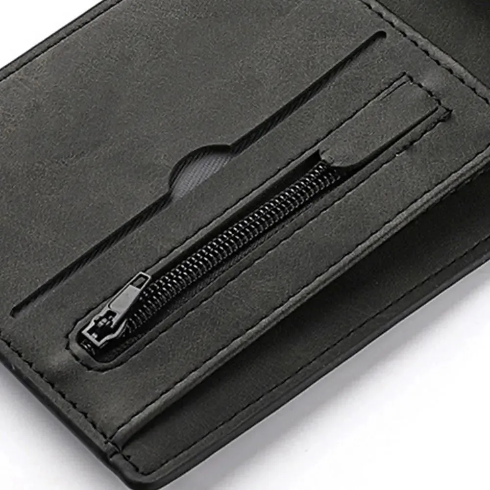 Men's PU Leather Folding Wallet with Card & Coin Slots