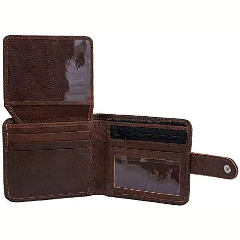 Mens Slim RFID Protected Genuine Leather Card Holder Wallet with Gift Box