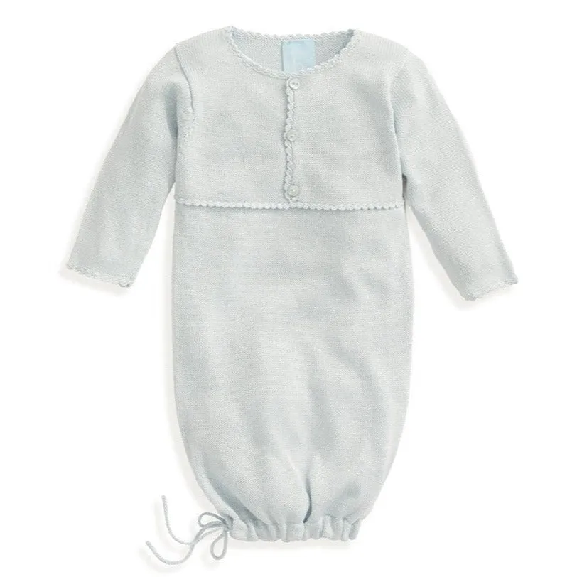 Mercerized Pima Baby Gown -- Blue