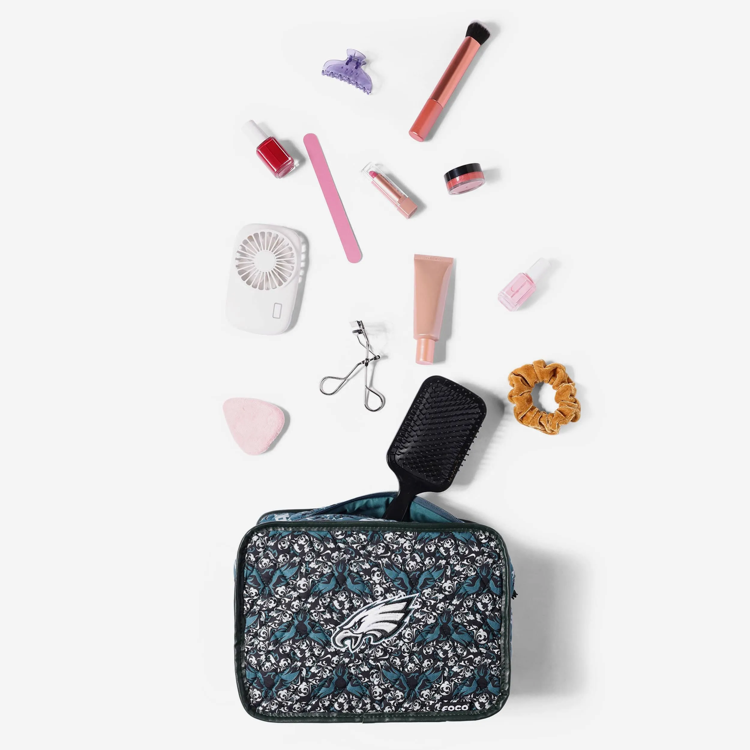 Miami Dolphins Quilted Printed Cosmetic Bag