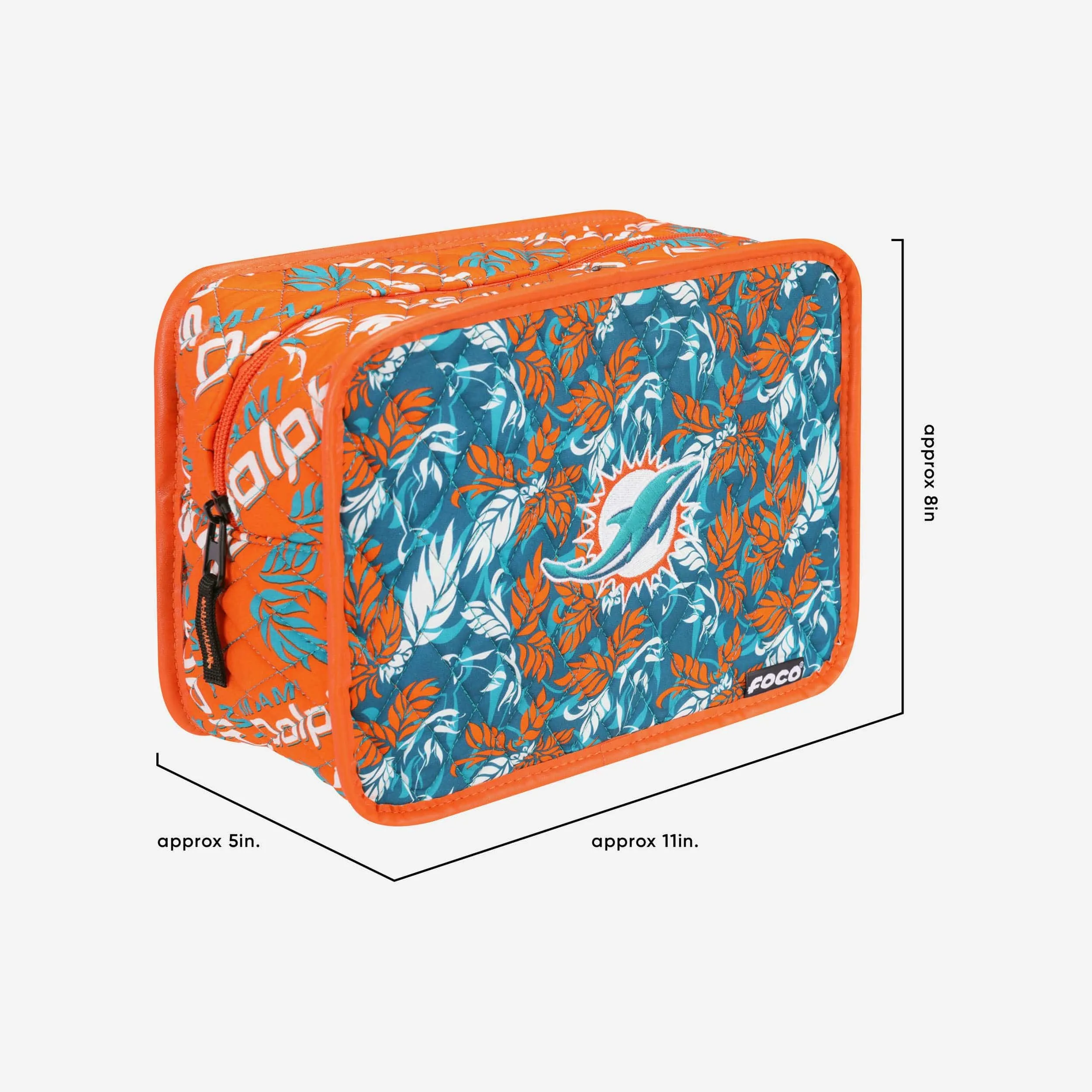 Miami Dolphins Quilted Printed Cosmetic Bag
