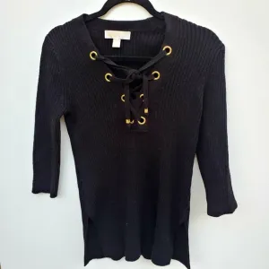 Michael Kors | Black Rib Knit Sweater SZ S