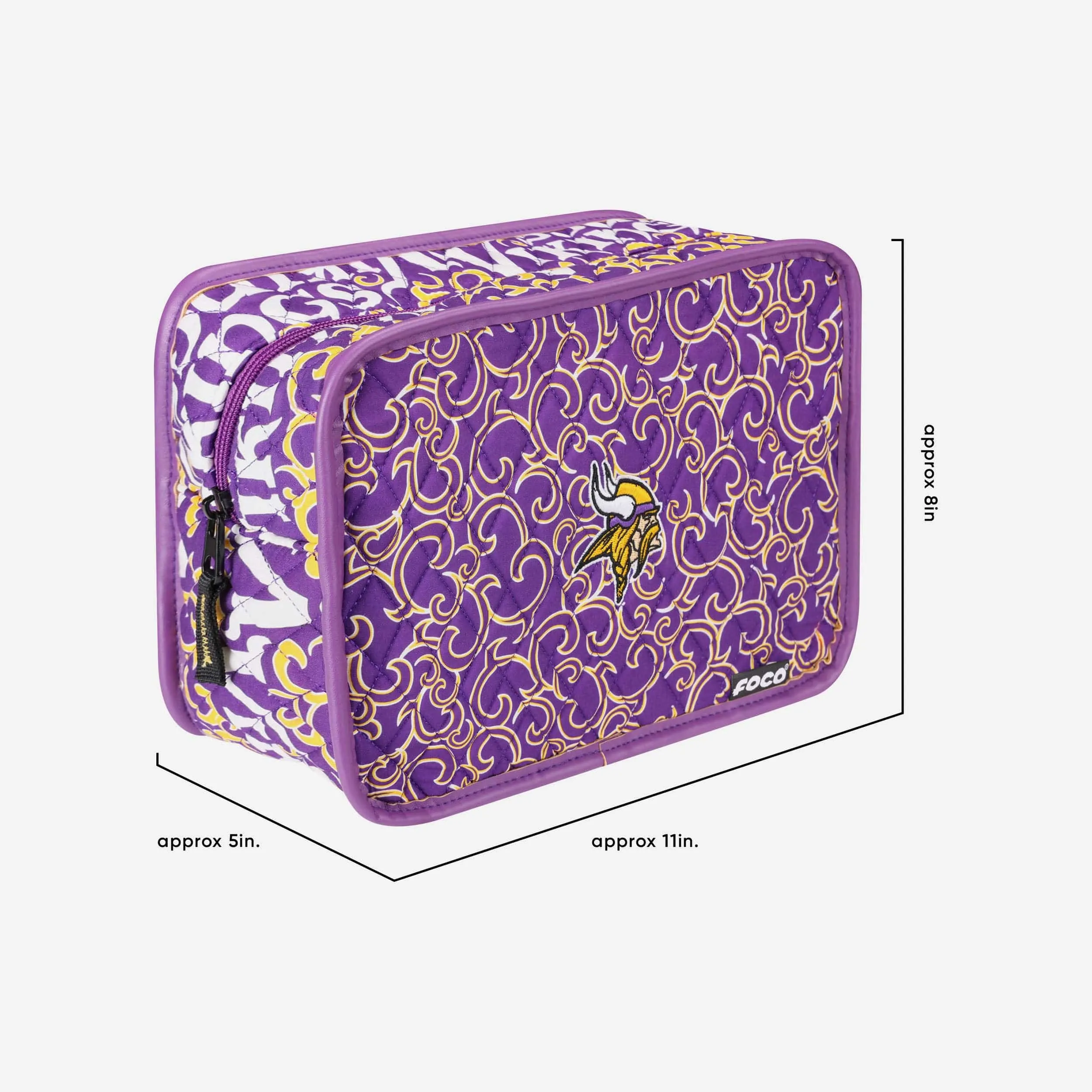 Minnesota Vikings Quilted Printed Cosmetic Bag