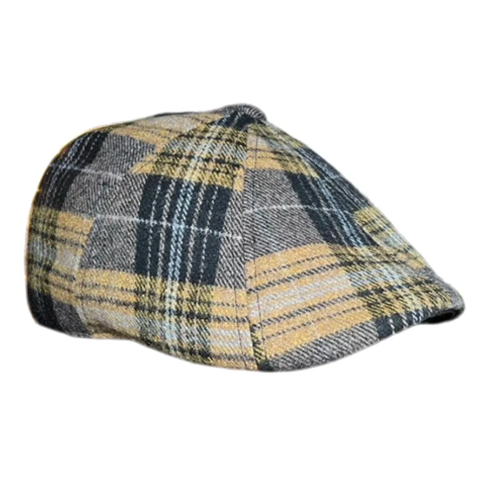 M/L only THE BRUIN PEAKY - GOLD AND BLACK PLAID