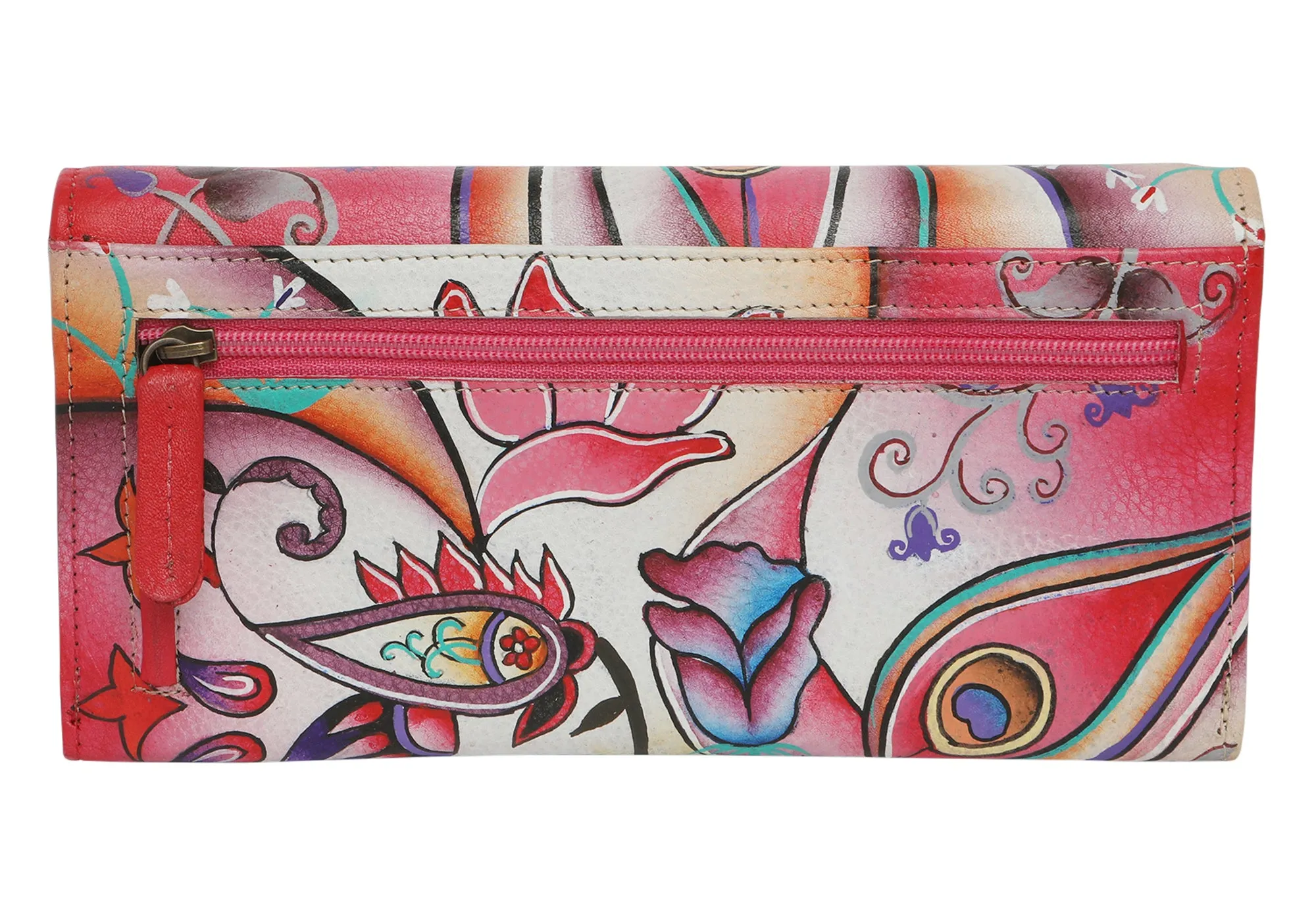 Modapelle Womens Leather Hand Painted Wallet 3162