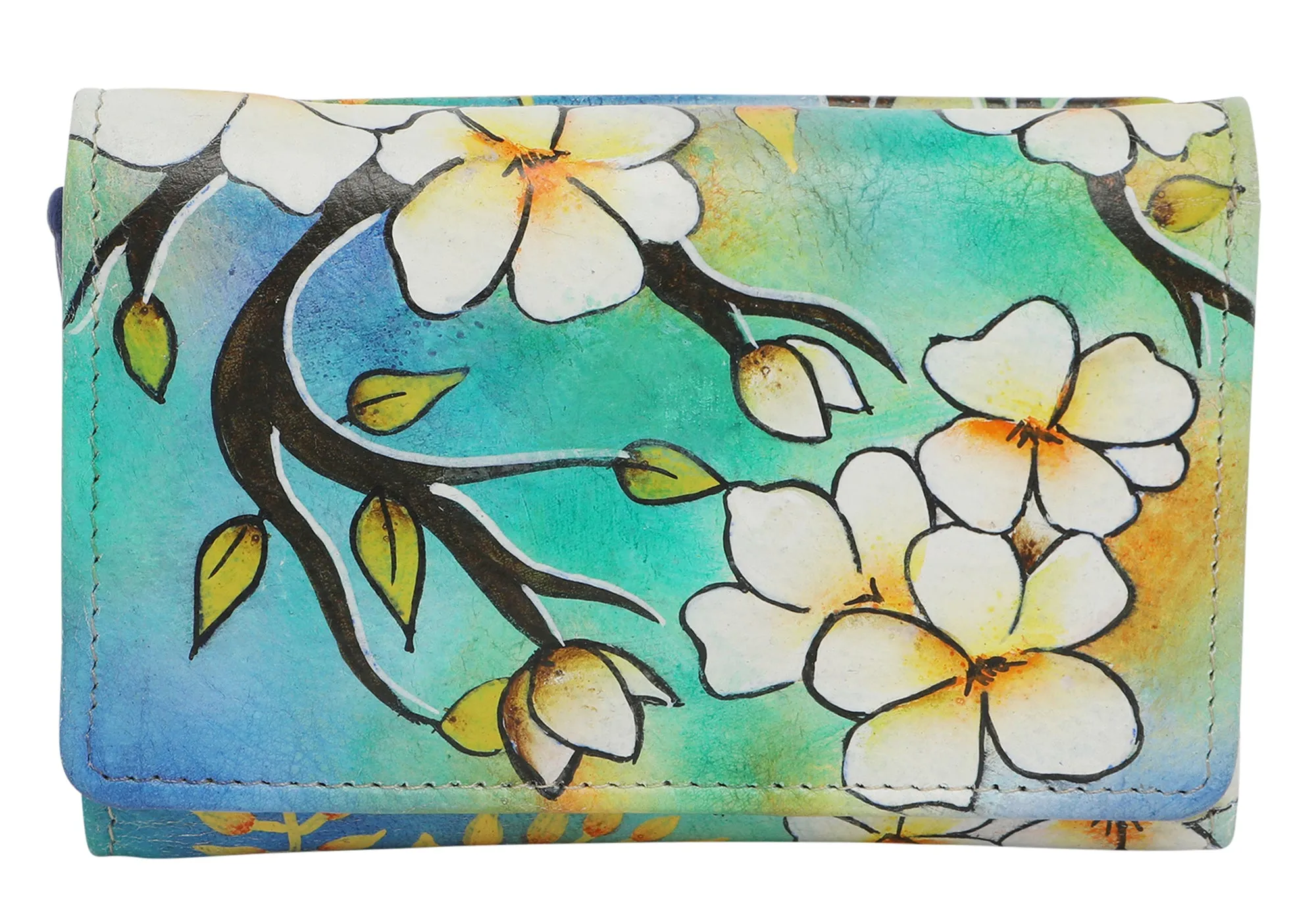 Modapelle Womens Leather Hand Painted Wallet 3190