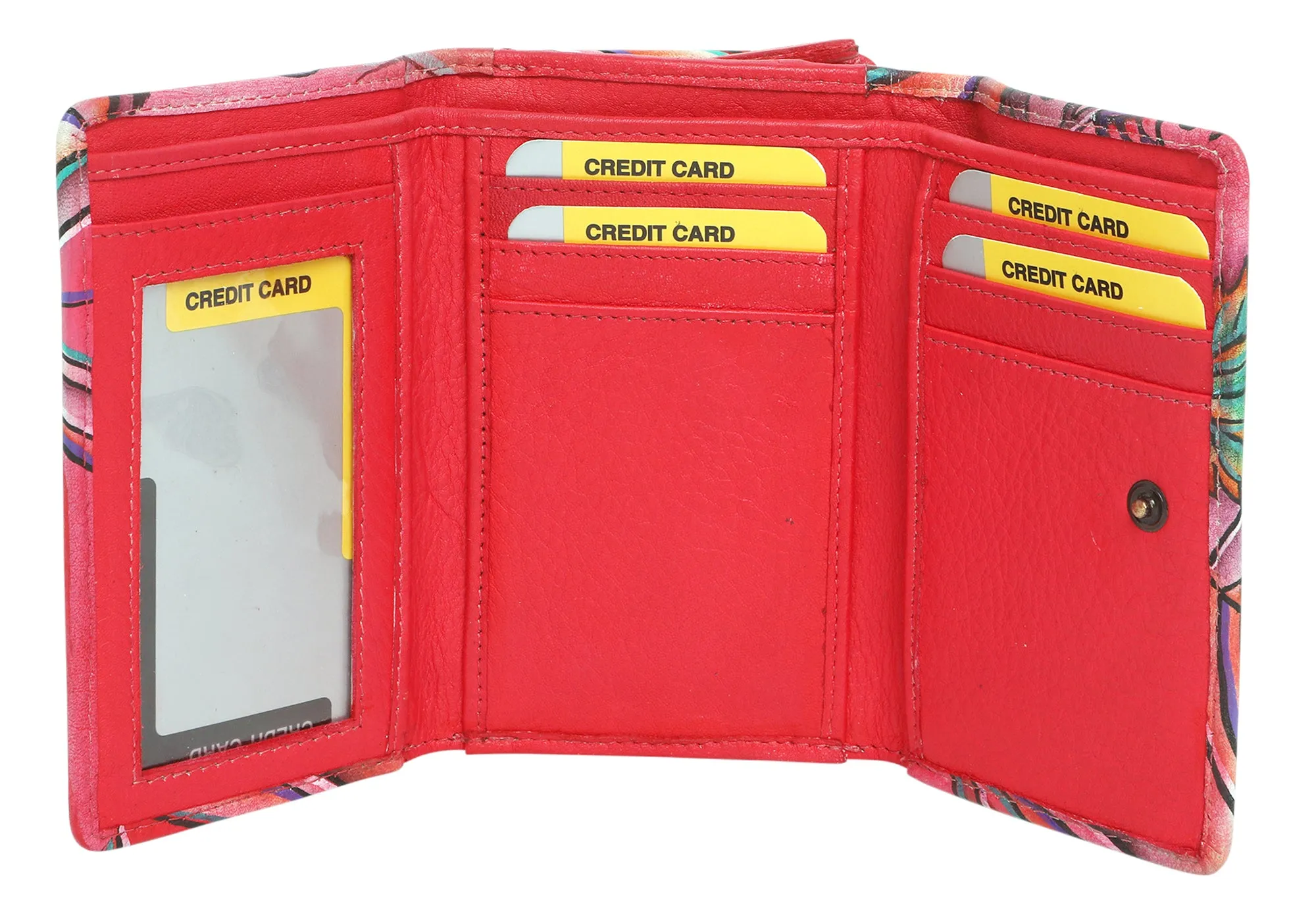 Modapelle Womens Leather Hand Painted Wallet 3190