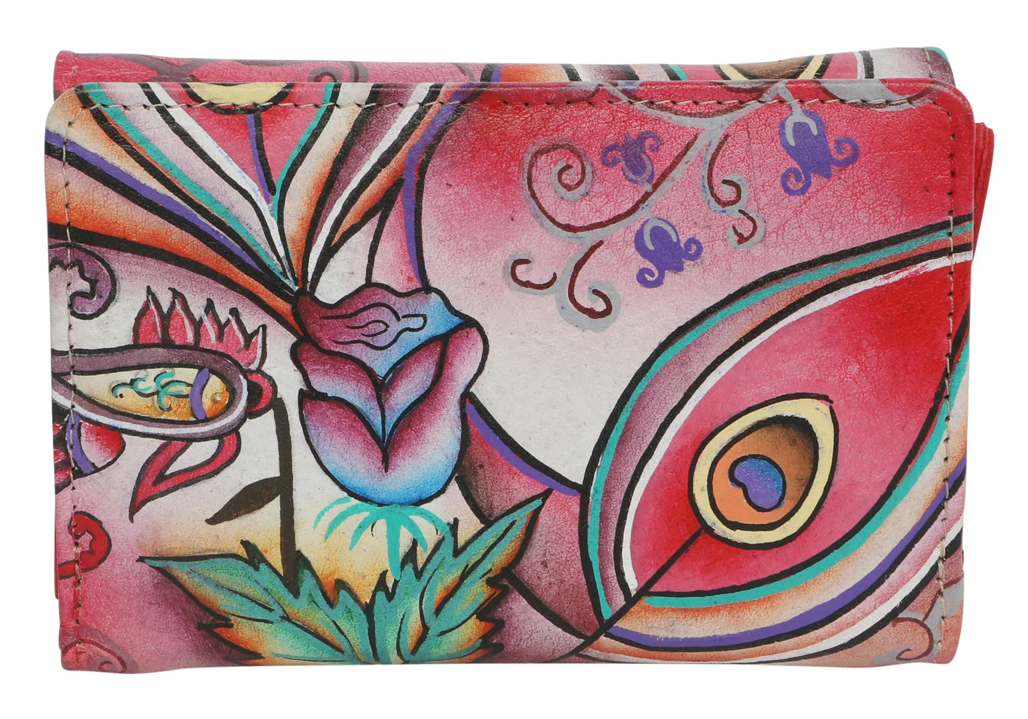 Modapelle Womens Leather Hand Painted Wallet 3190