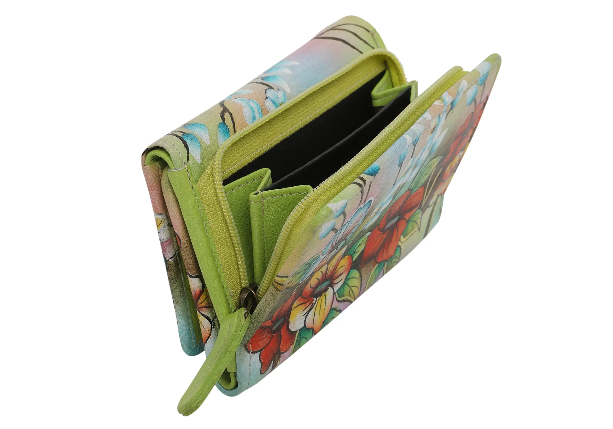 Modapelle Womens Leather Hand Painted Wallet 3190