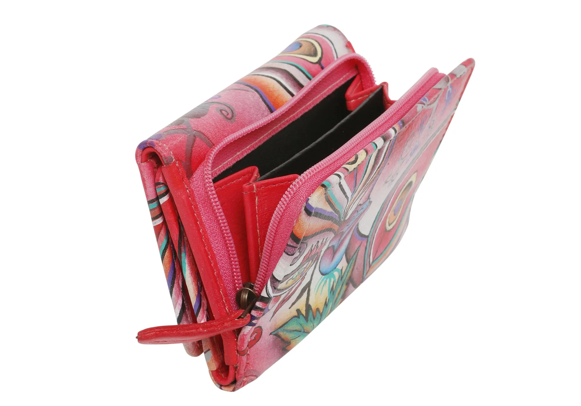Modapelle Womens Leather Hand Painted Wallet 3190