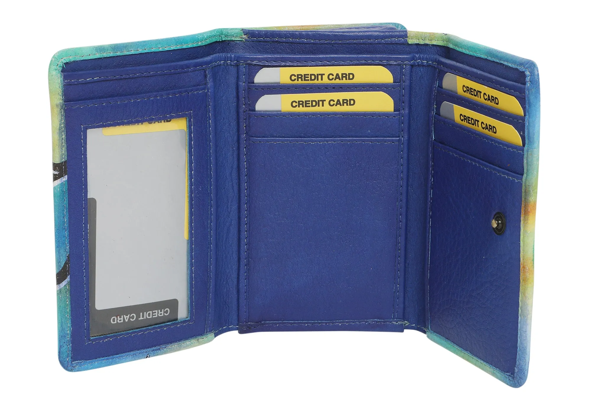 Modapelle Womens Leather Hand Painted Wallet 3190