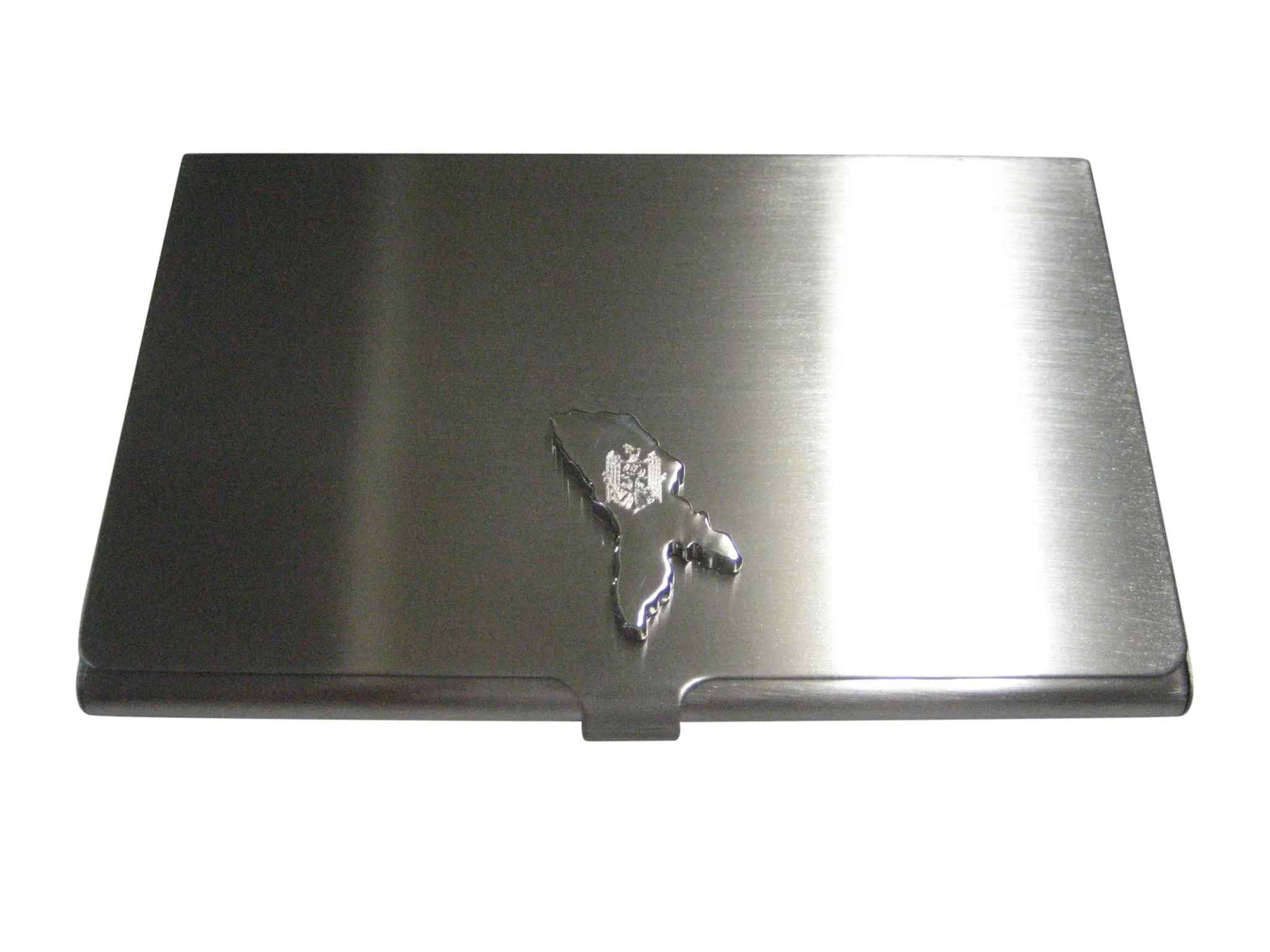 Moldova Map Shape and Flag Design Business Card Holder