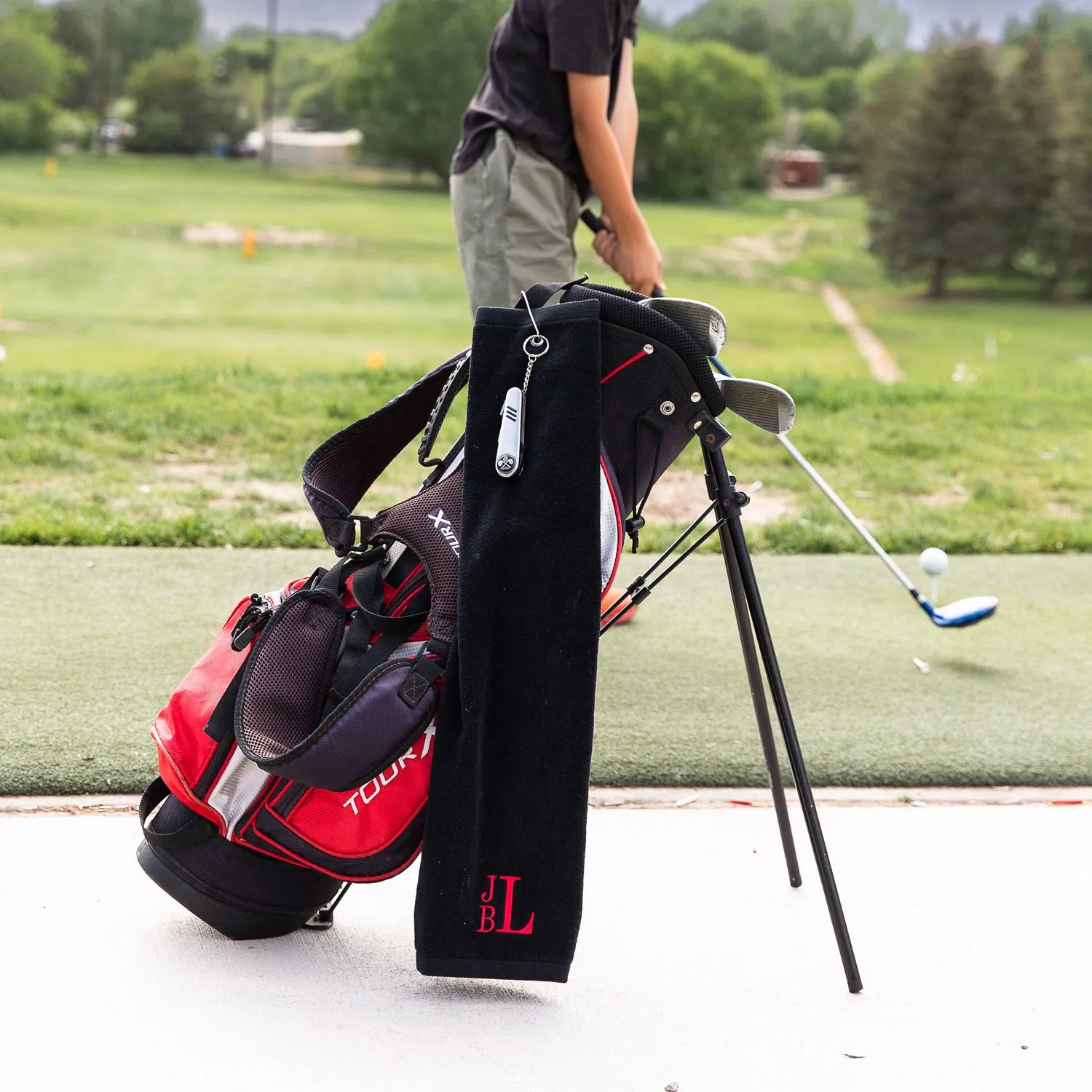 Monogrammed Personalized Golf Towel - Father's Day Gift Set - Gifts for Him - 4 Colors