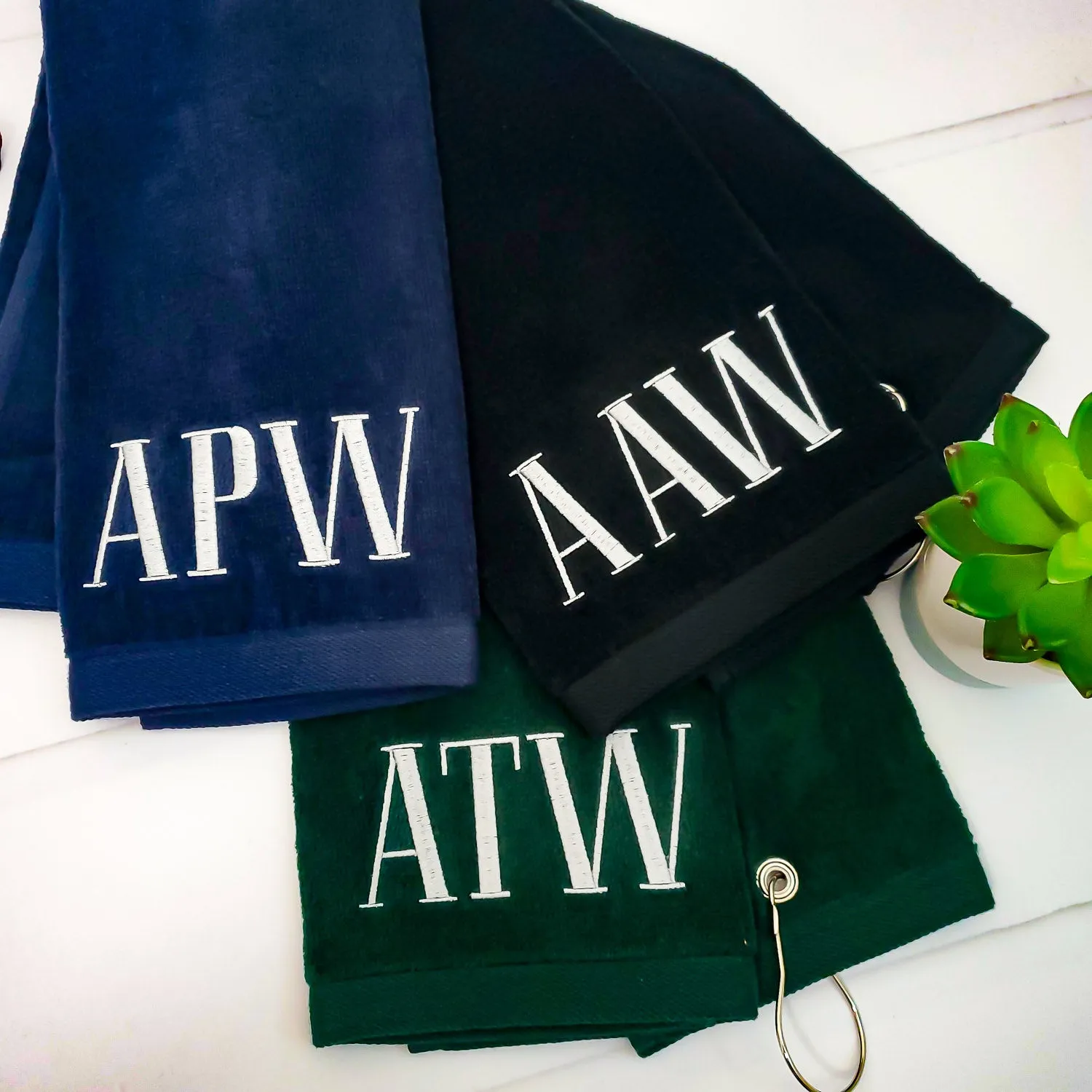 Monogrammed Personalized Golf Towel - Father's Day Gift Set - Gifts for Him - 4 Colors