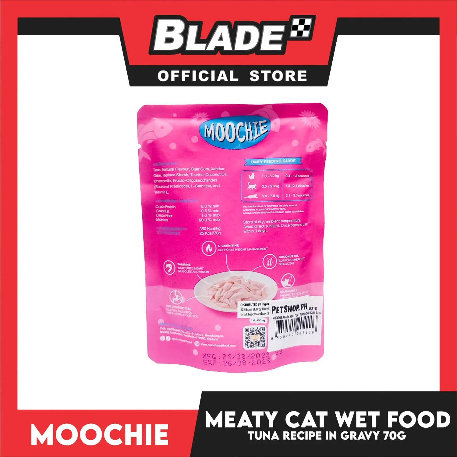 Moochie Meaty Cat Wet Food for Adult 70g (Tuna Recipe in Gravy)