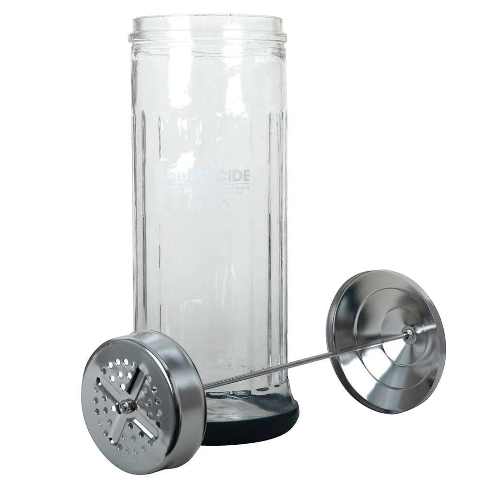 Multi-Cide Tall Glass Jar, for All Hairstyling Tools Including Brushes, Combs & Shears, 37 Oz