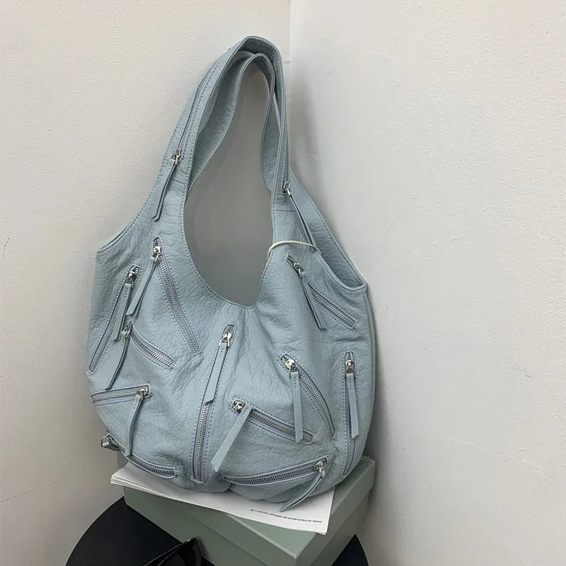 Multi-Zipper Tote Bag