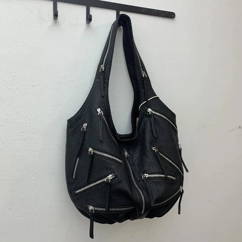 Multi-Zipper Tote Bag