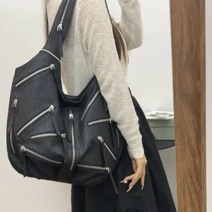 Multi-Zipper Tote Bag