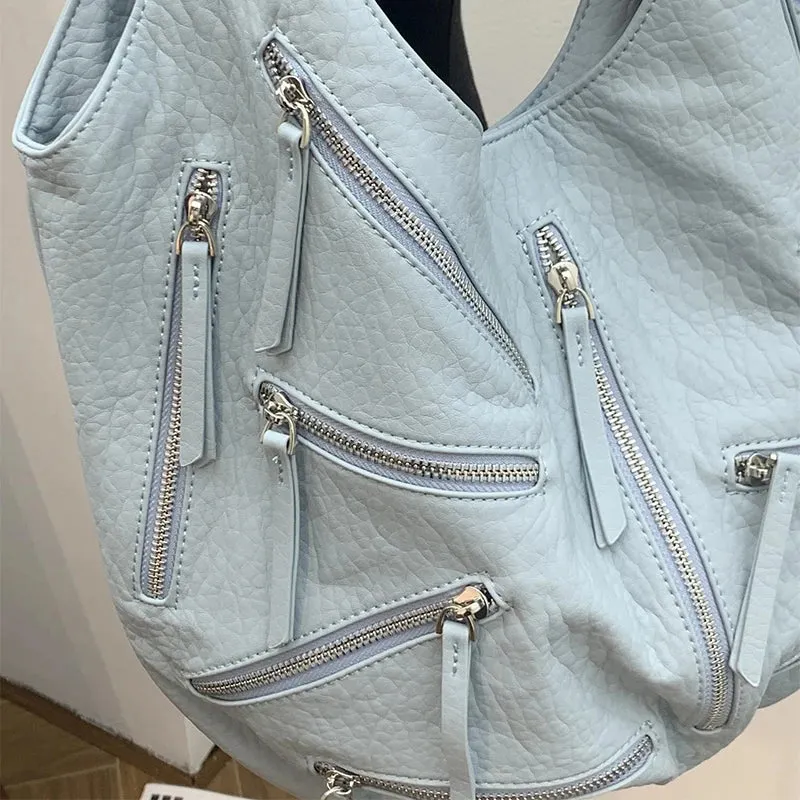 Multi-Zipper Tote Bag