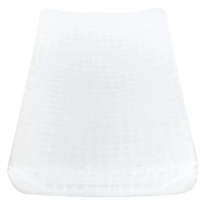 Muslin Change Pad Cover - White