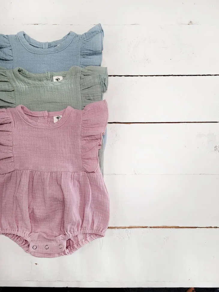 Muslin Romper Short Sleeve