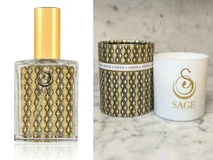 MY ABODE ~ ONYX Organic Eau de Toilette and Candle Gift Set by Sage