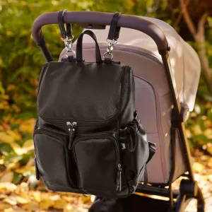 Nappy Backpack l  Black Dimple Vegan Leather