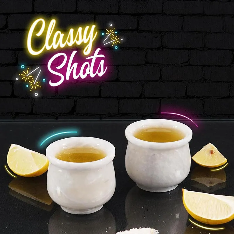 Natural Marble Tequila Shot Glasses