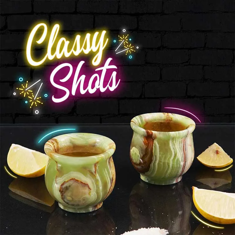 Natural Marble Tequila Shot Glasses