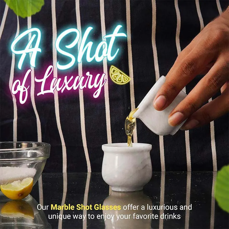 Natural Marble Tequila Shot Glasses