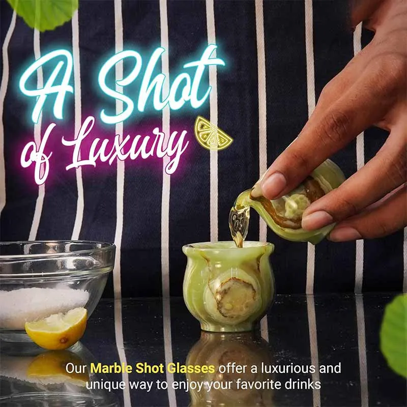 Natural Marble Tequila Shot Glasses