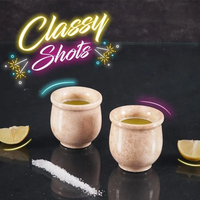 Natural Marble Tequila Shot Glasses