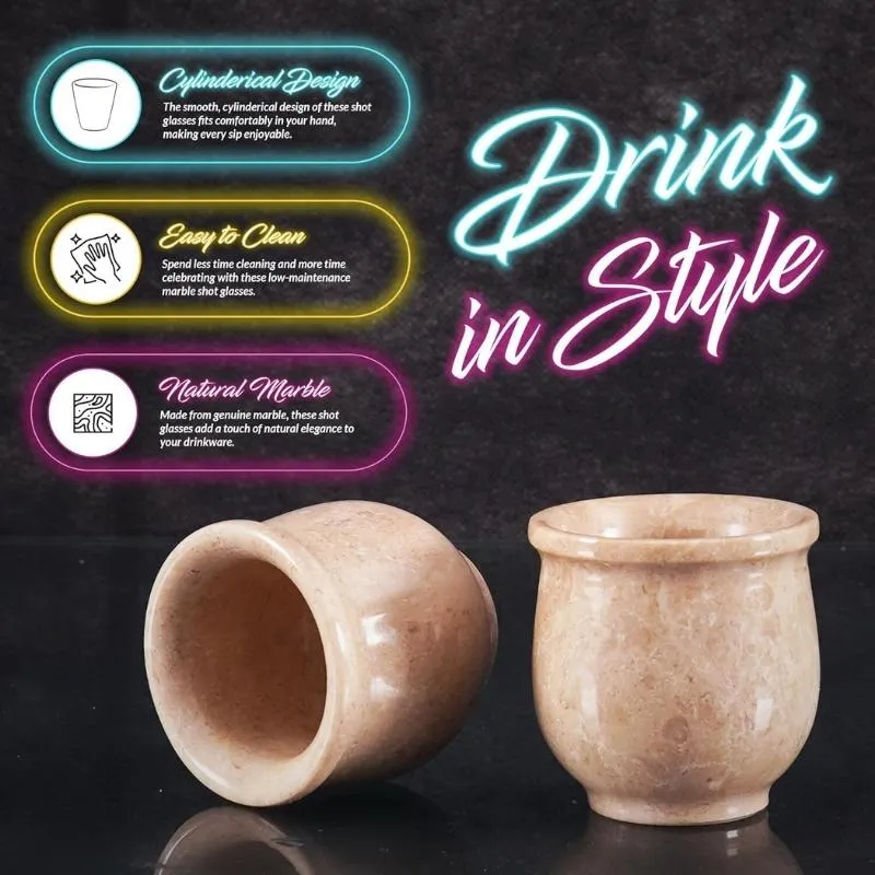 Natural Marble Tequila Shot Glasses