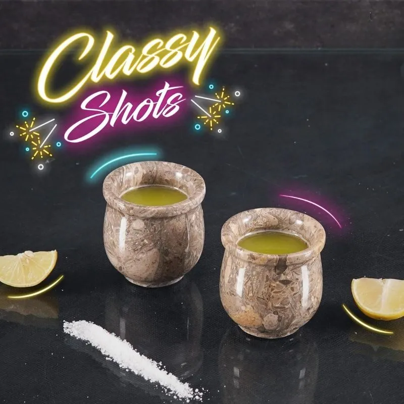 Natural Marble Tequila Shot Glasses