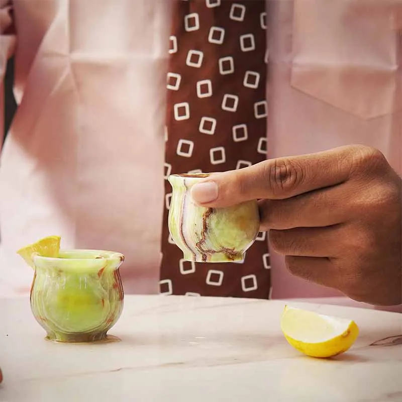 Natural Marble Tequila Shot Glasses