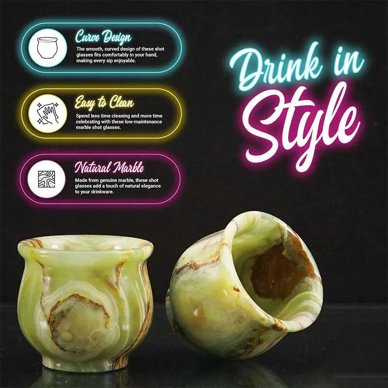Natural Marble Tequila Shot Glasses
